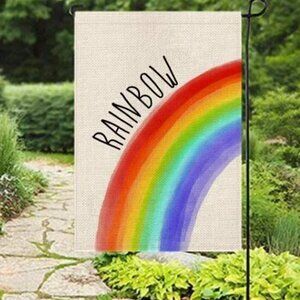RAINBOW OUTDOOR GARDEN YARD FLAG ST PATRICK'S EVERYDAY DECOR